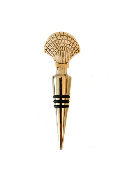 Shell Bottle Stopper Brass