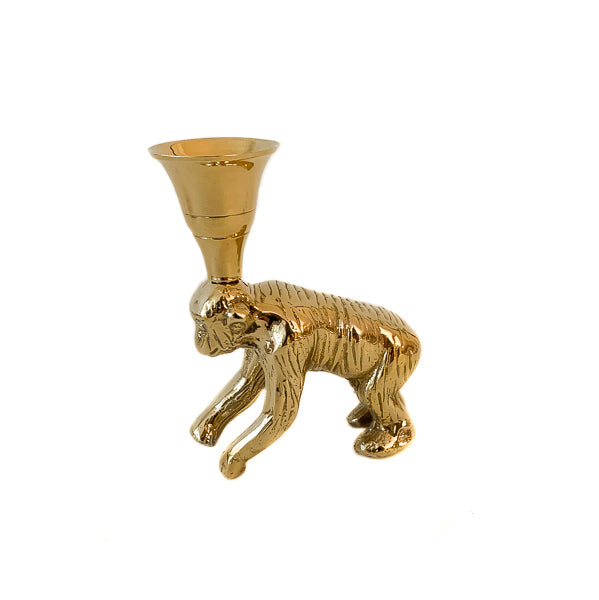 Monkey Candle Holder brass