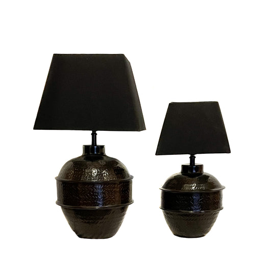 Chinese Basket Table Lamp Black