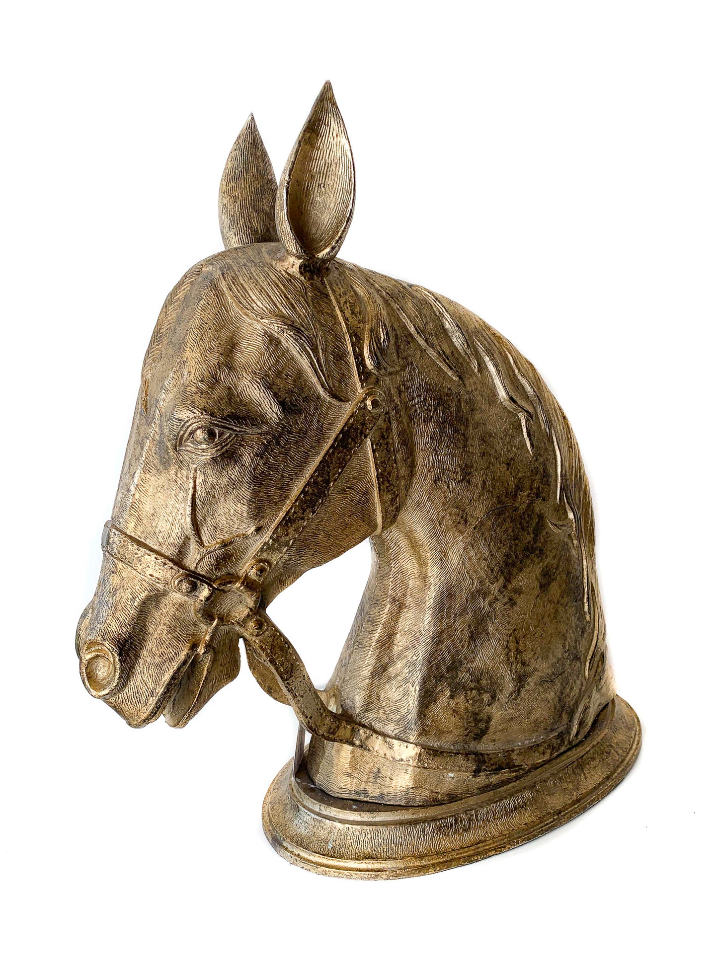 Equestrian Horse head alum raw oxy bronze