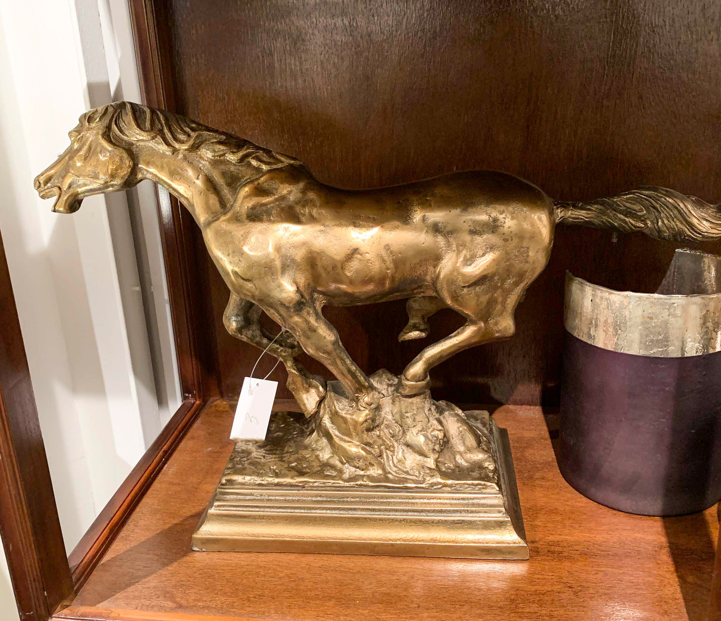 Equestrian Horse alum raw antique gold