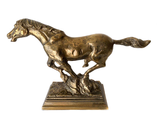 Equestrian Horse alum raw antique gold