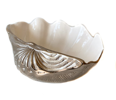 Silver Shell with White Enamel