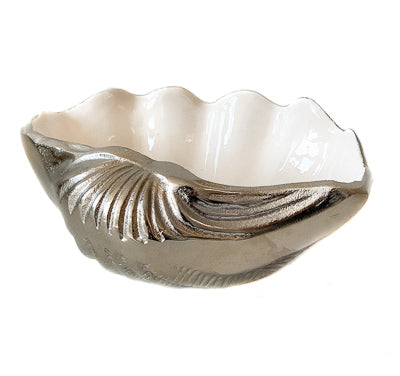 Silver Shell with White Enamel