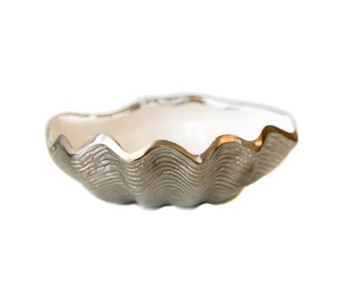 Silver Shell with White Enamel