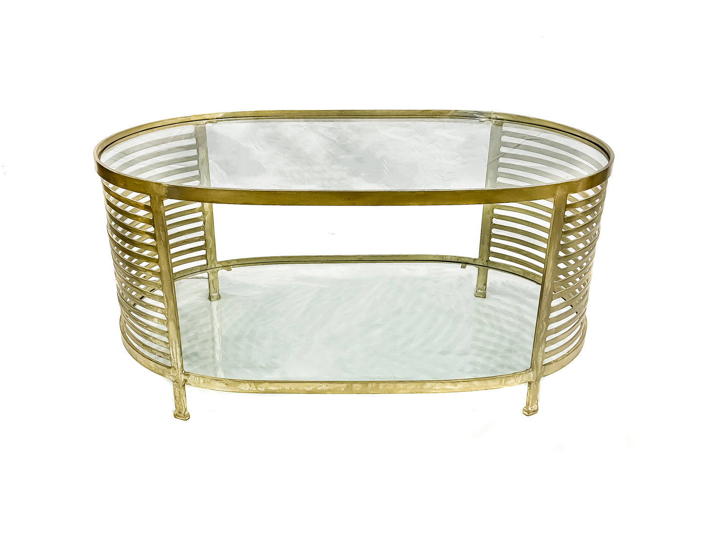 Striped Oval Coffee Table