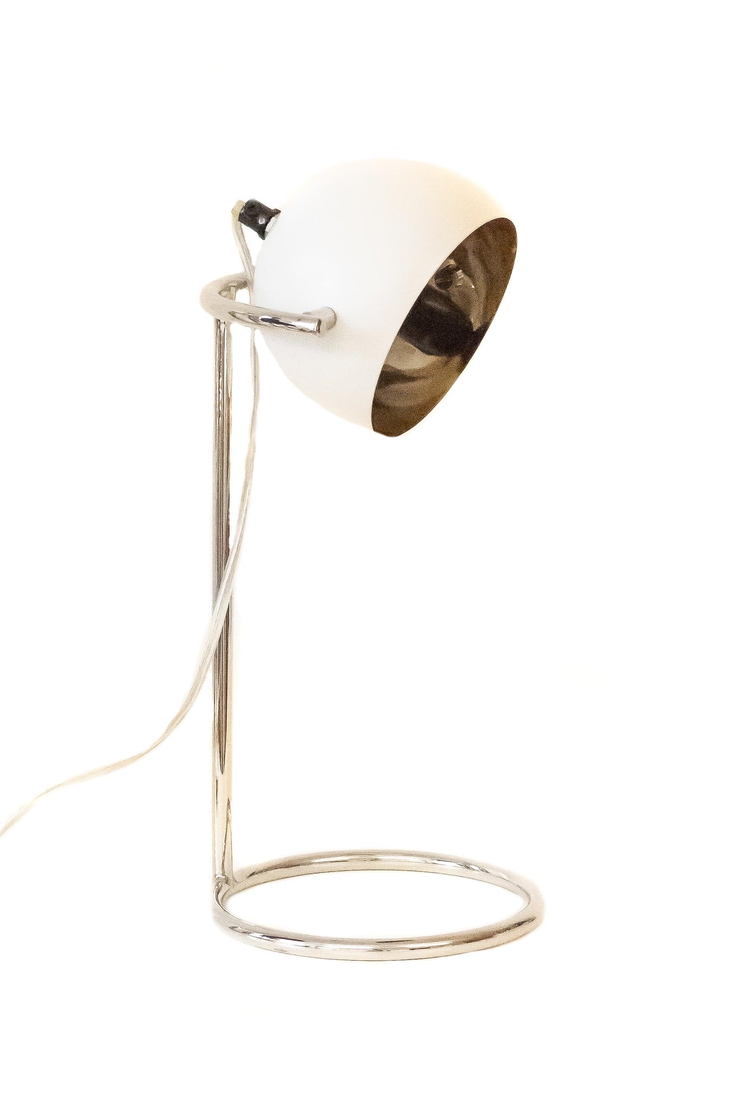 Table Lamp White Matt & Silver