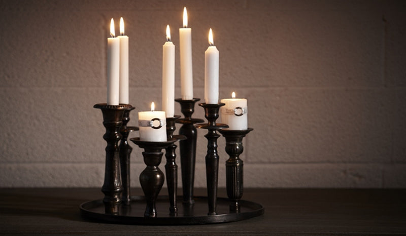 Round Black Candleholder 7-Lights