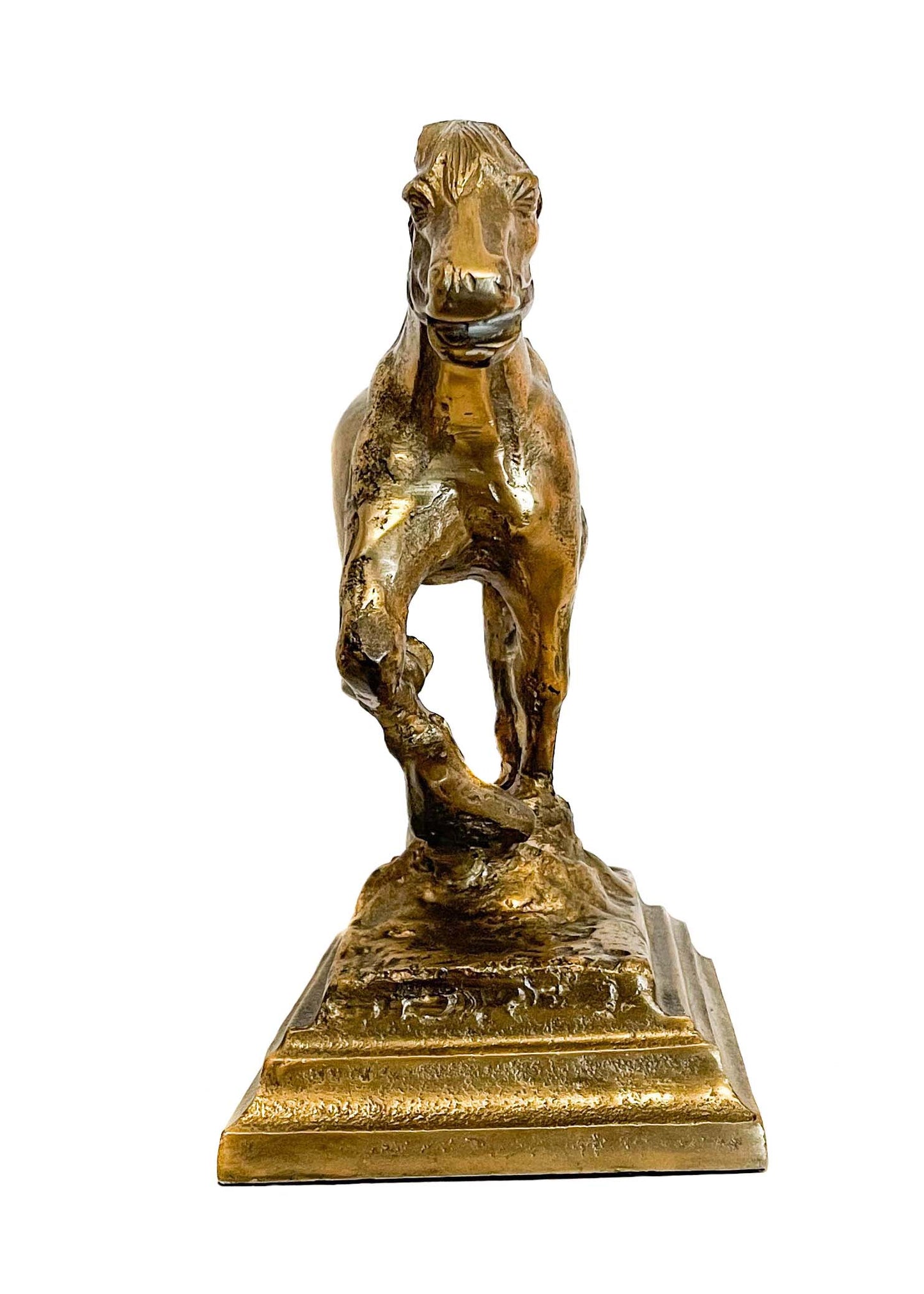 Equestrian Horse alum raw antique gold