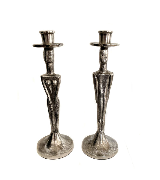 Woman Candlestick Silver